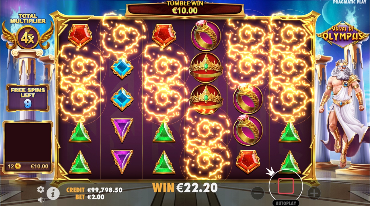 Gates of Olympus slot cascade win